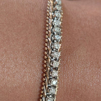 Vintage Italian Diamond Line Bracelet