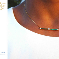 Emerald Bar Necklace