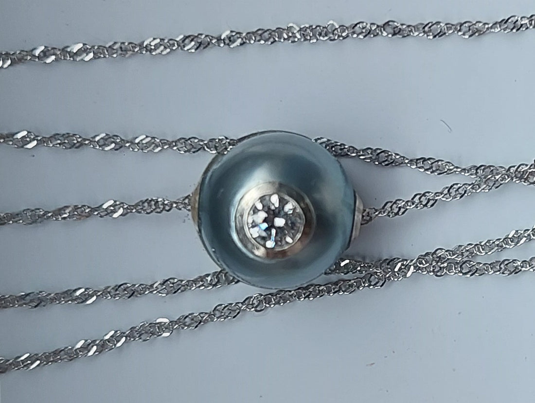 At the Ready - Diamond & Tahitian Pearl Necklace