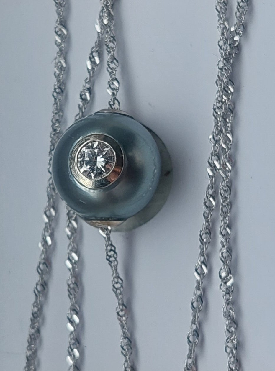 At the Ready - Diamond & Tahitian Pearl Necklace