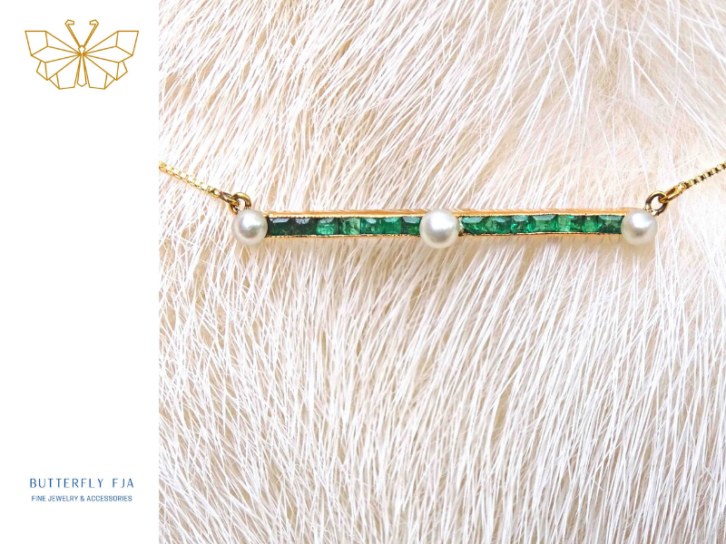 Emerald Bar Necklace